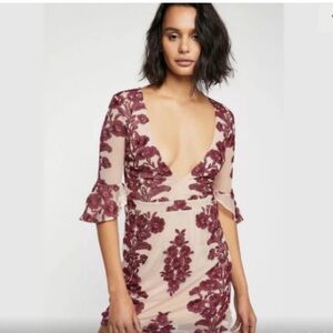 For Love and Lemons Temecula Mini dress in burgundy!
